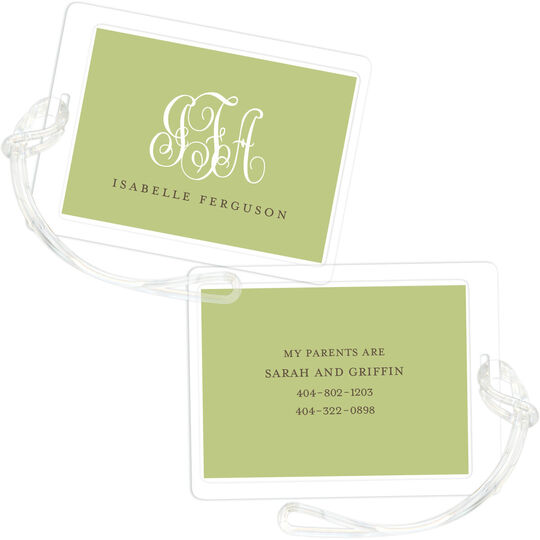 Monogram Celery Luggage Tags